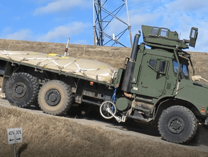 CRT-1500TM on military truck incline