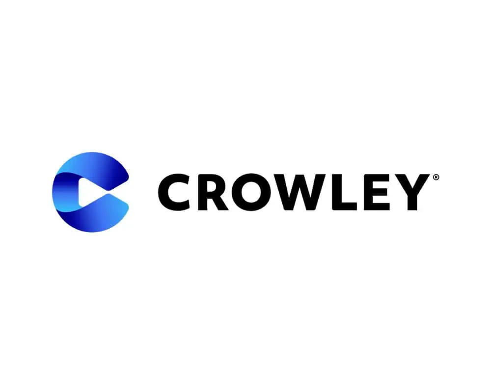 Crowley company logo in blue and black