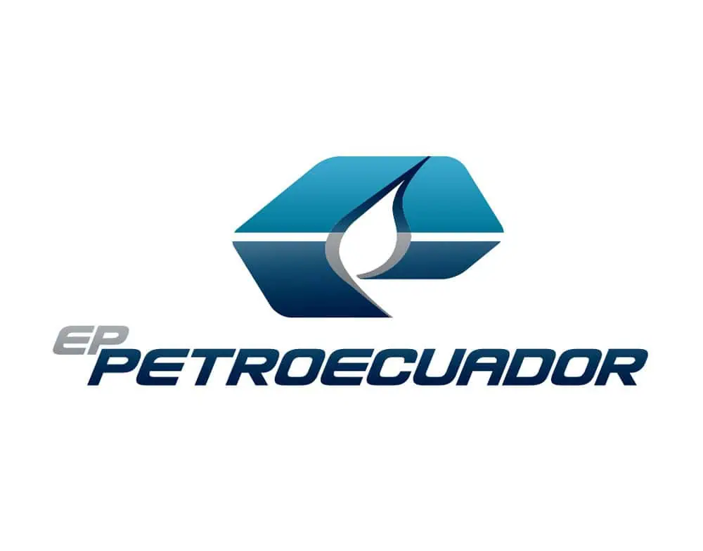 Petroecuador logo with blue flame design