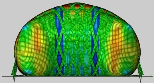 3D structural stress simulation of dome design