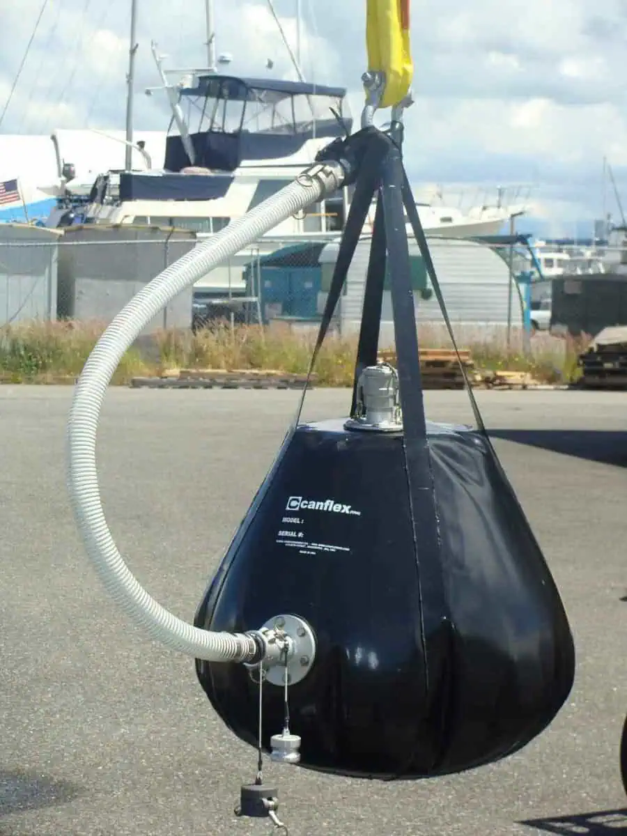 Black flexible water weight bag for load testing