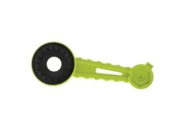 Green rotary cutter with black circular blade
